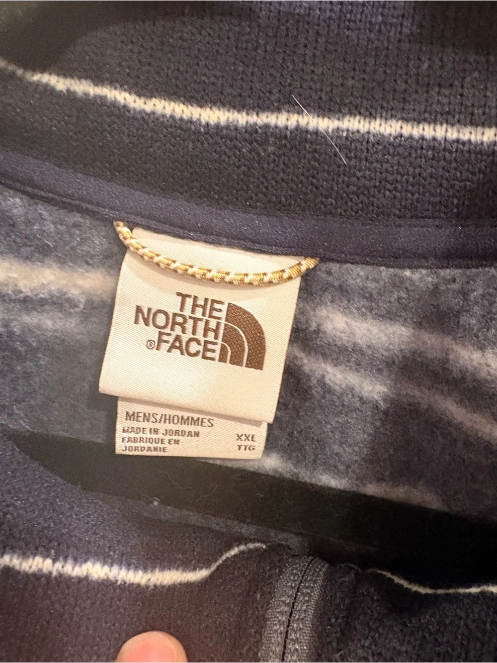 The North Face Navy and White Half-Zip Fleece Pullover